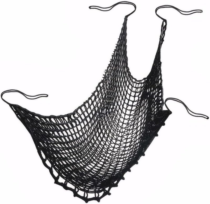 WanRomJun Climbing Cargo Net for Kids - Double Layers Heavy Duty Playground Safety Net, Outdoor Climbing Net for Treehouse Accessories, Backyard, Jungle Obstacle Training & Adventure(9.8x9.8ft),Black - Image 1